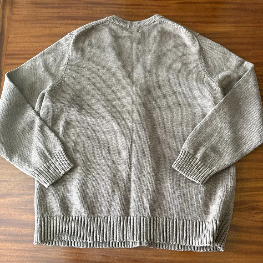 Vintage L.L. Bean Men's‎ XL Regular Grandpa Cardigan Sweater Tan 100% Cotton F/W